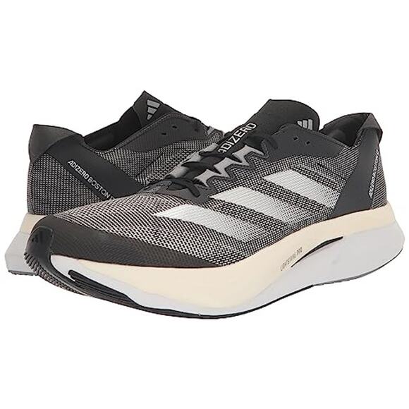 NWT adidas Men’s Adizero Boston 12 Running Shoes Black White Carbon Size 11 main image 5